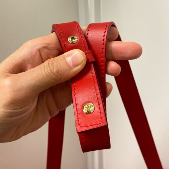 Teddy Blake Kate Stampatto 12" Italian Leather Handbag in Red, New without Tag - Picture 4 of 9